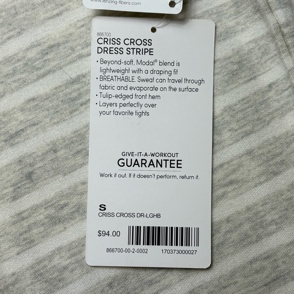 Athleta Gray Striped Criss Cross Sweatshirt Dress Size S Modal Blend Lightweight - Picture 12 of 12